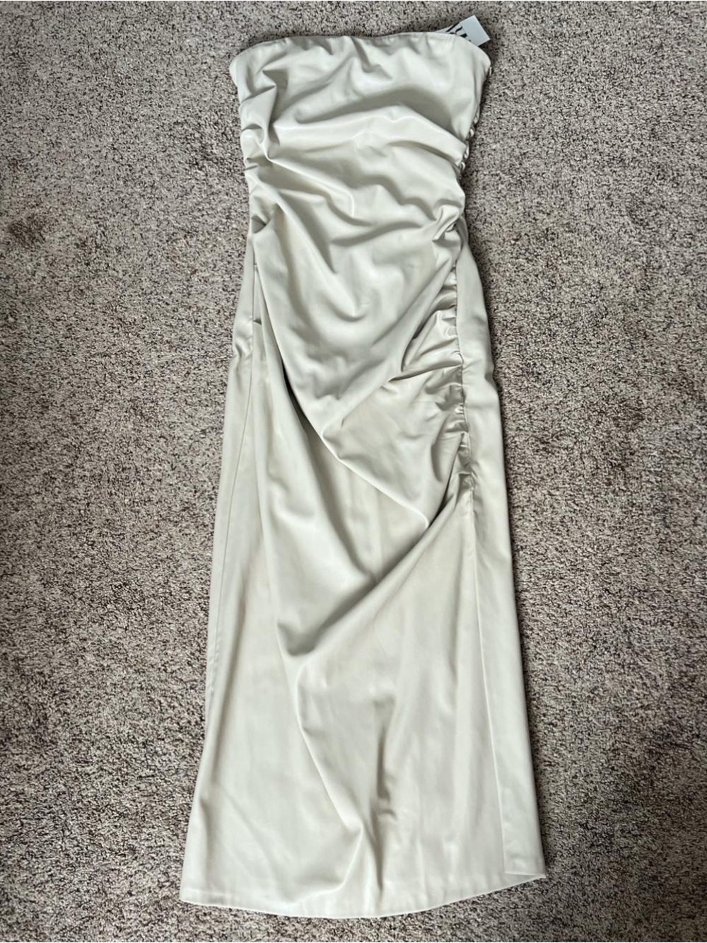 NWT Zara Strapless Faux Leather Dress - Picture 2 of 2